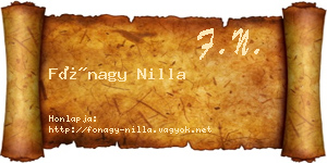 Fónagy Nilla névjegykártya